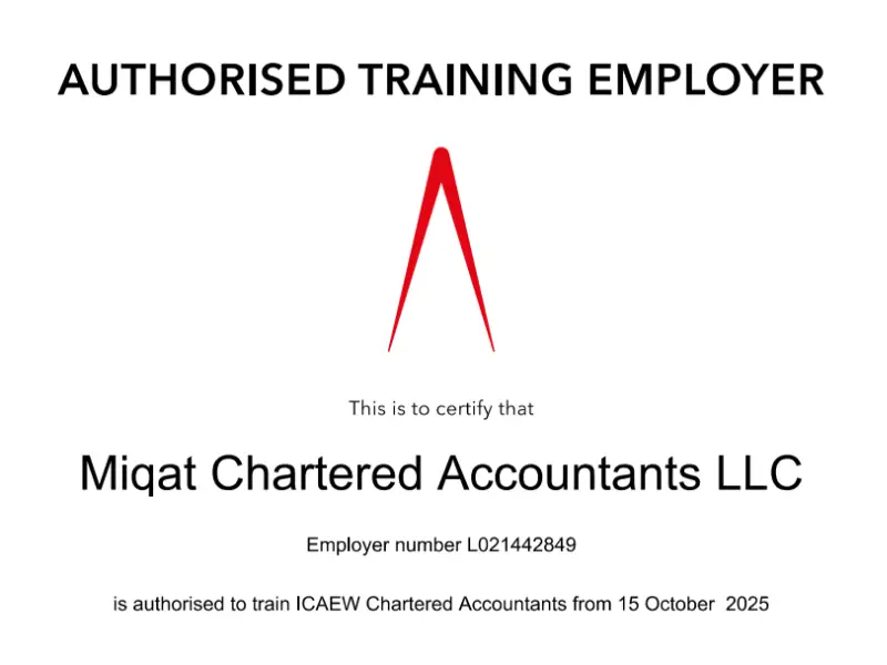Miqat Chartered Accountants Becomes Official ICAEW-Approved ACA Training Employer Certificate